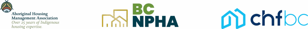 BC Non-Profit Housing Association, the Aboriginal Housing Management Association and the Co-operative Housing Federation of BC Logo